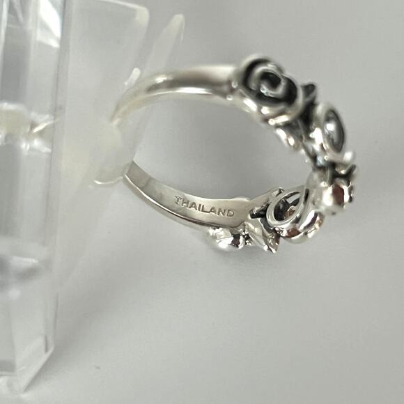 PZ Paz Sterling Silver 925 Rose and Clear Quartz Ring - Picture 5 of 10